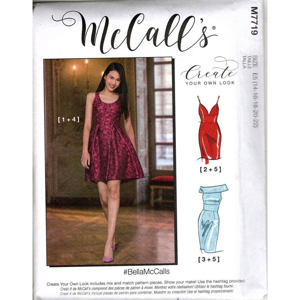 McCall's M7719 Misses 14 to 22 Create Your Own Look Dress Sewing Pattern New